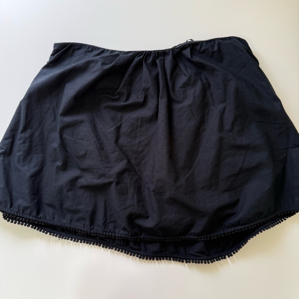 Anthropologie Black Strapless Keyhole Back Swing Blouse Top Women’s Size Large